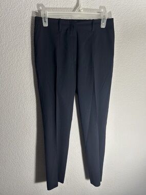 Jil Sander Dress Pants Womens 34 Navy Blue Wool Straight Leg Trousers Italy